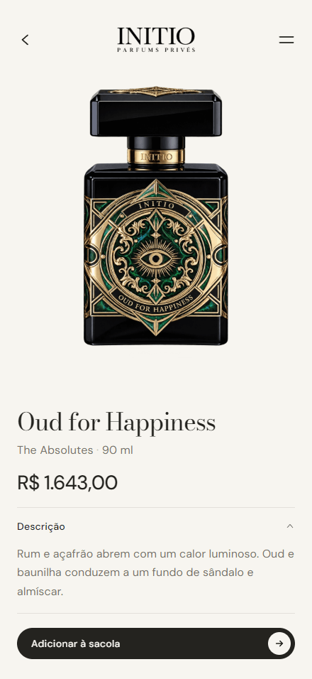 Página de Oud for Happiness na Aroma